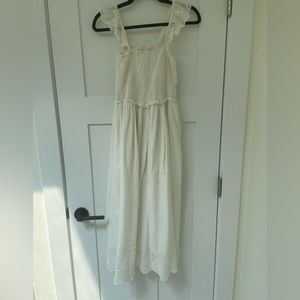 Cotton white midi dress